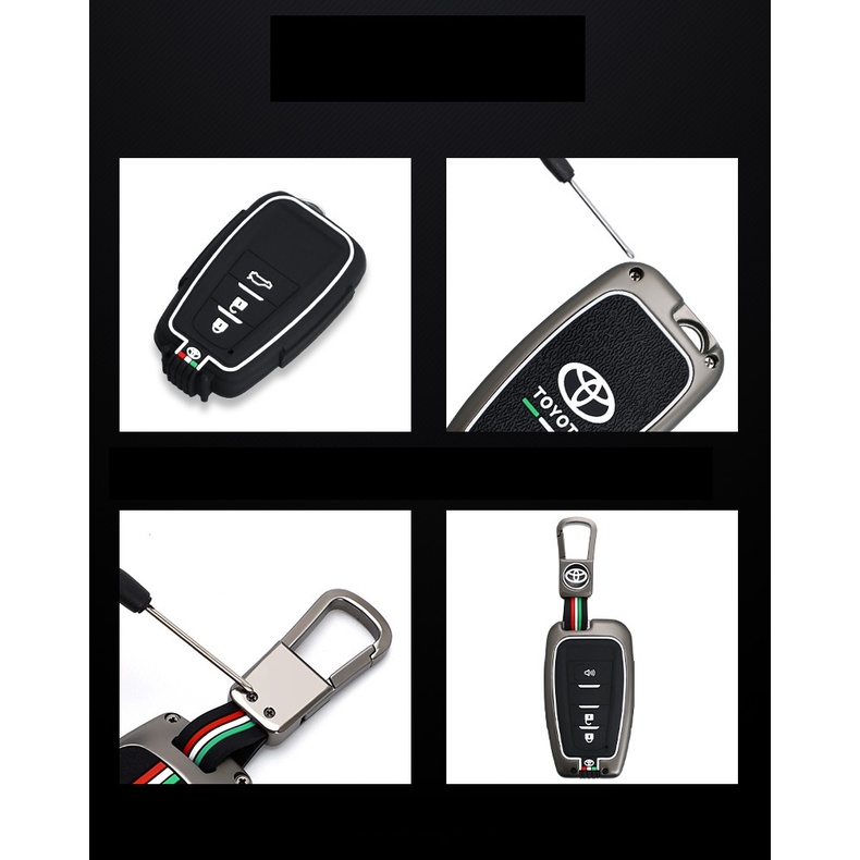 ✨Mới✨ Ốp Chìa Khóa Xe Toyota Cross, Camry, Altis 22 Hợp Kim Mẫu Cờ Ý