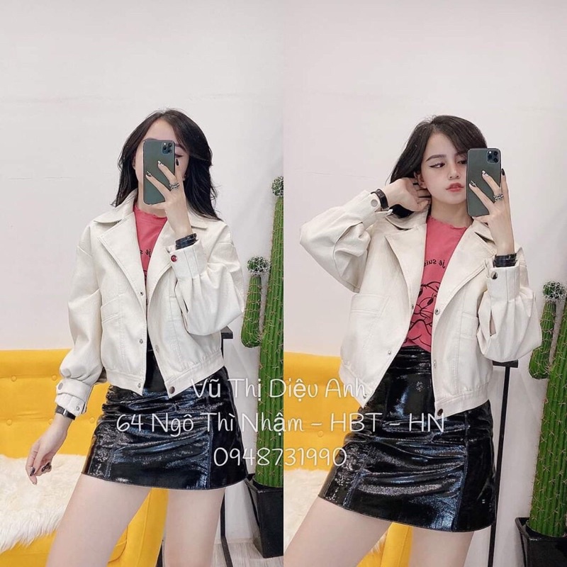 ÁO DA CỔ VEST KHUY BẤM HOT HIT