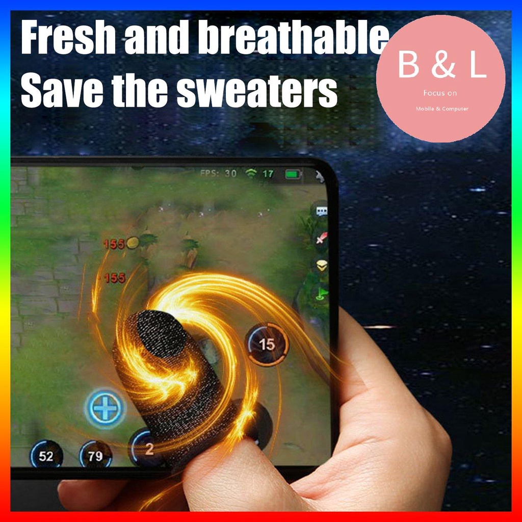 2 Bao ngón tay chơi game bằng sợi carbon chống trượt độ nhạy cao chuyên dụng