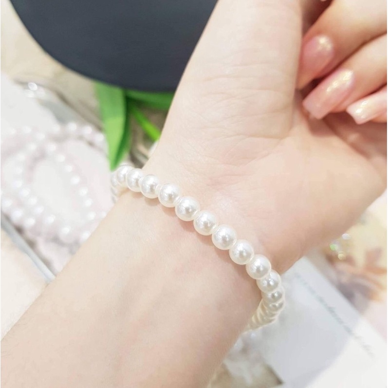 Vòng tay hạt trai Đài Loan nhân tạo đủ các size hạt 3-4-5-6-8-10 mm