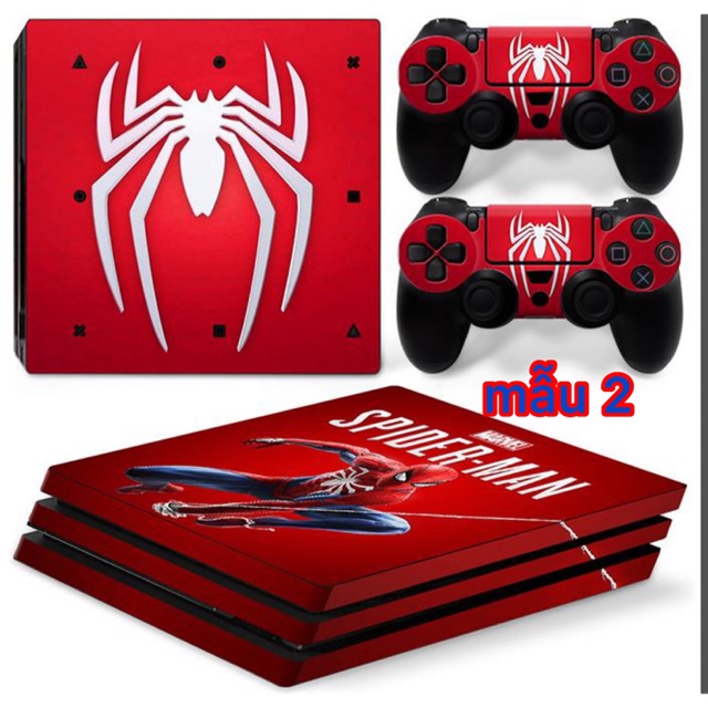 dán skin ps4 pro ps4 slim spider man 5 mẫu tự chọn