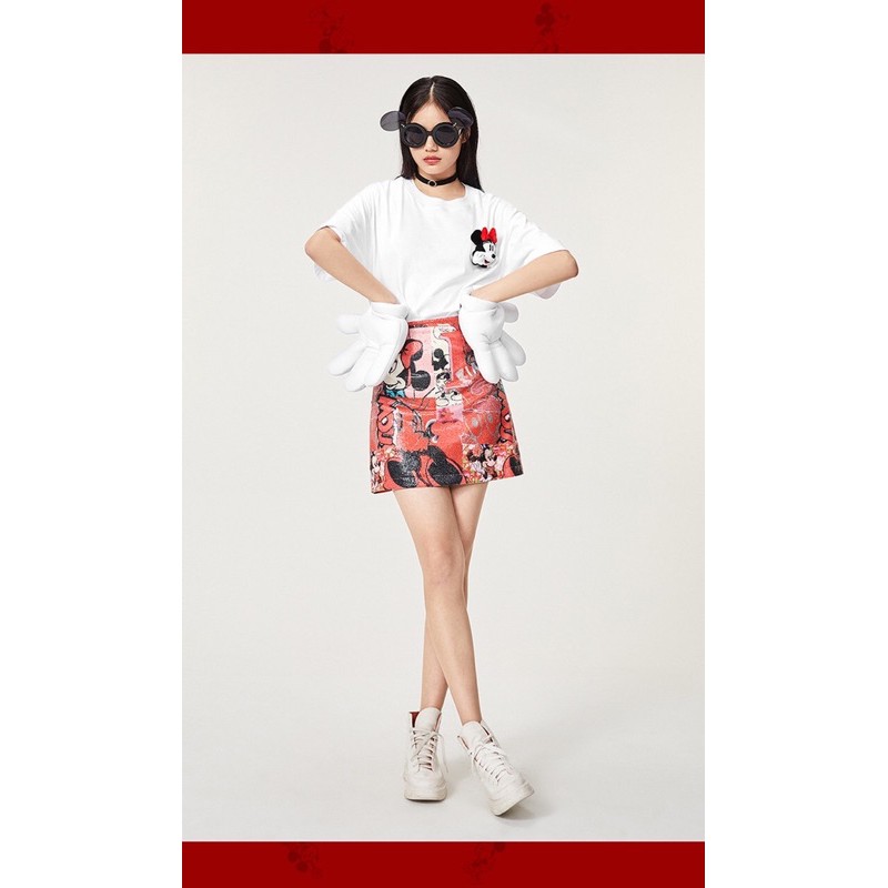 Chân váy đỏ kim sa Peacebird