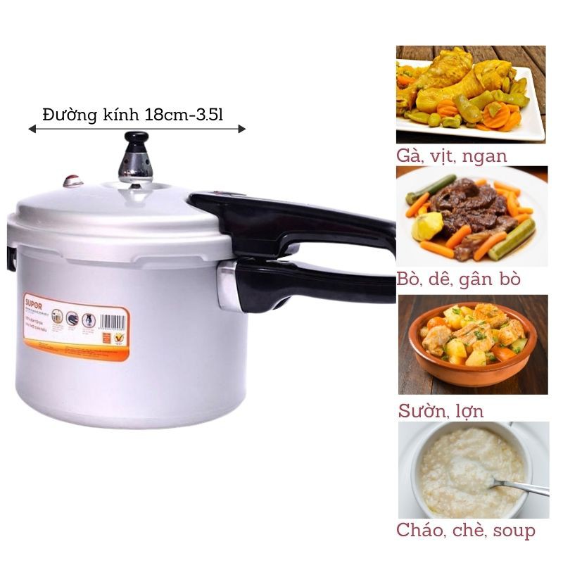 Nồi áp suất đáy từ hợp kim nhôm Supor YL183F5 -3.5L