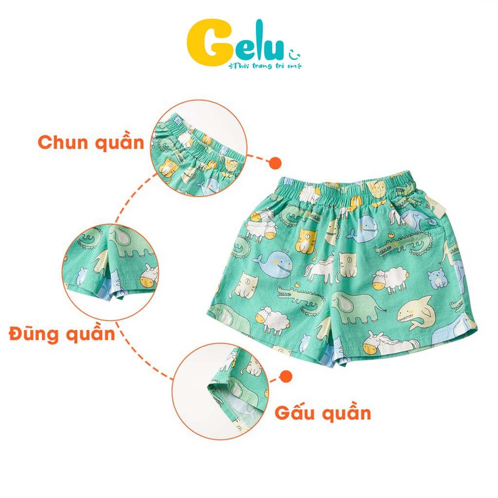Bộ quần áo cho bé chất thô mềm GELU KIDS họa tiết hoạt hình siêu đáng yêu - SBU005
