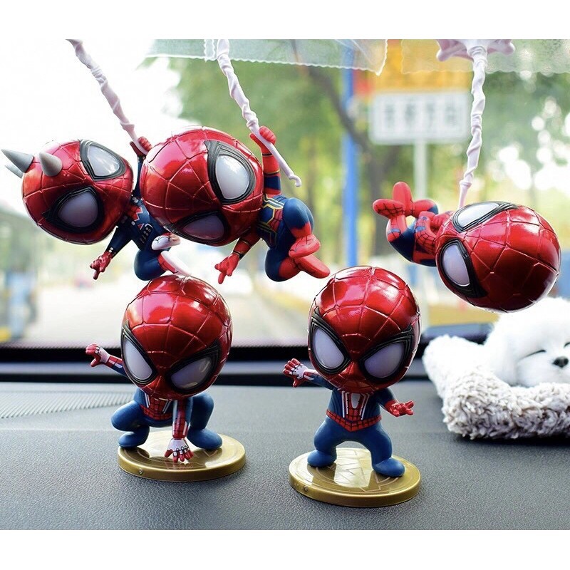 Bộ 5 mô hình người Nhện kiểu Chibi Cute - Infinity War Spiderman - Action Figure Spider - Man Peter