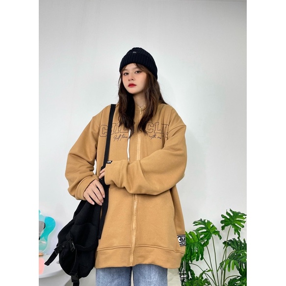 Áo  Hoodie Zip Big Logo CHILICLUB ( Hồng-Nâu)