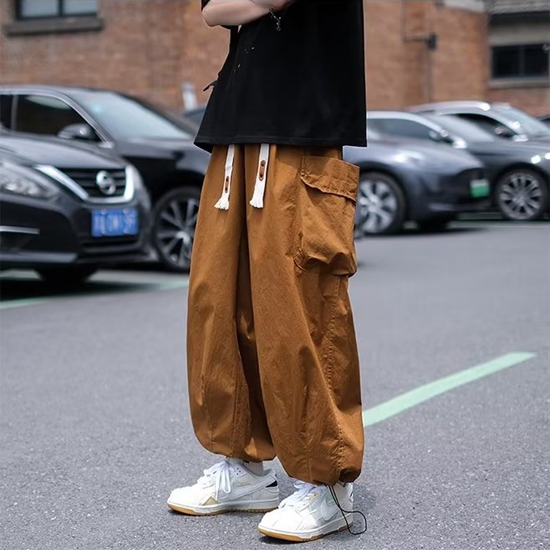 Quần Kaki Ống Đứng Dáng Rộng Phong Cách Nhật Bản Thời Trang Mùa Hè Cho Nam Size M-2XL