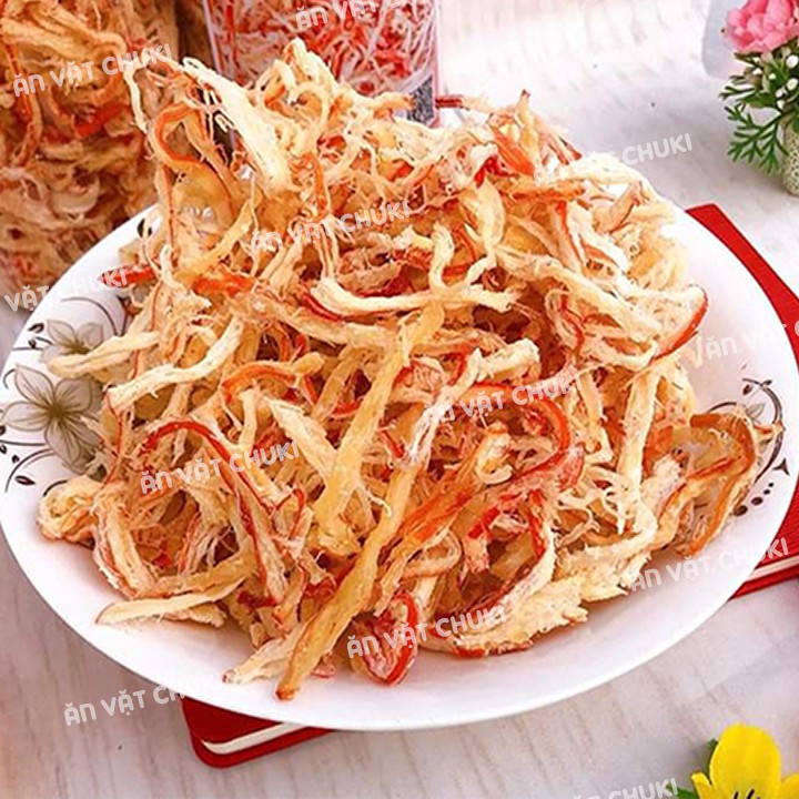 Khô mực xé sợi hấp nước cốt dừa hũ 300g ChuKi đồ ăn vặt Saigon | BigBuy360 - bigbuy360.vn