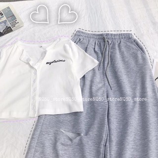 Set Quần Iru Rách + crop gân thêu☀️