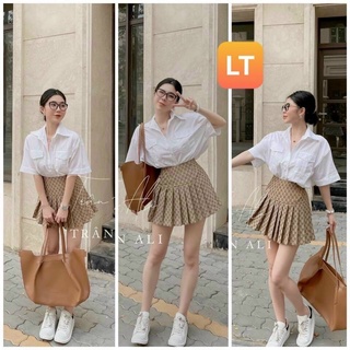[HÀNG SẴN] SET Áo sơ mi váy xoè - freesize