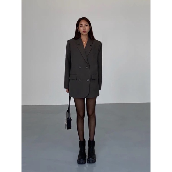 Áo Blazer Xám Hàng Thiết Kế Thương Hiệu Quynh Design AV016