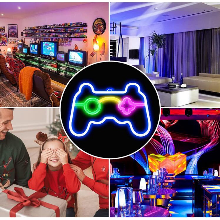 Đèn LED Neon Hình Tay Cầm Chơi Game Gắn Tường Trang Trí Phòng