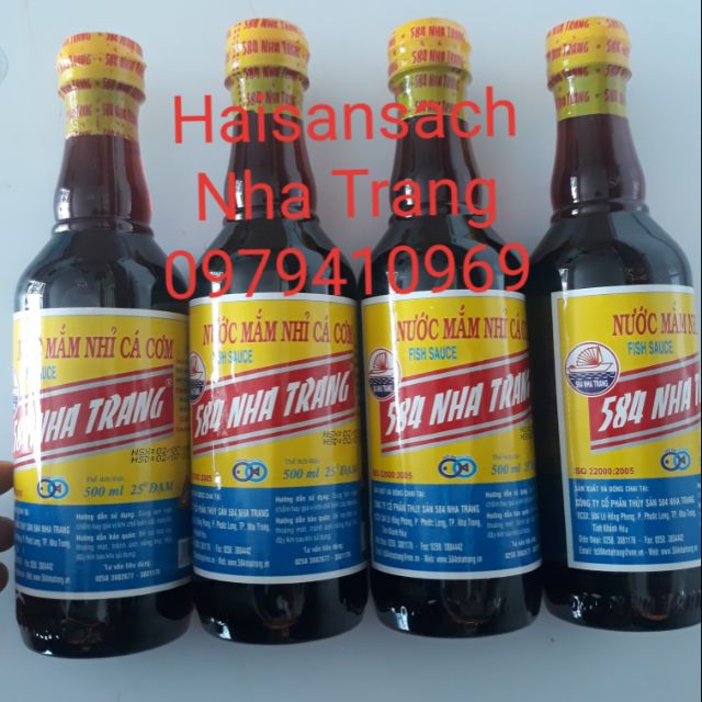 ❤❤ 4 chai Nước mắm truyền thống 584 Nha Trang 25 độ đạm - Nước mắm nguyên chất