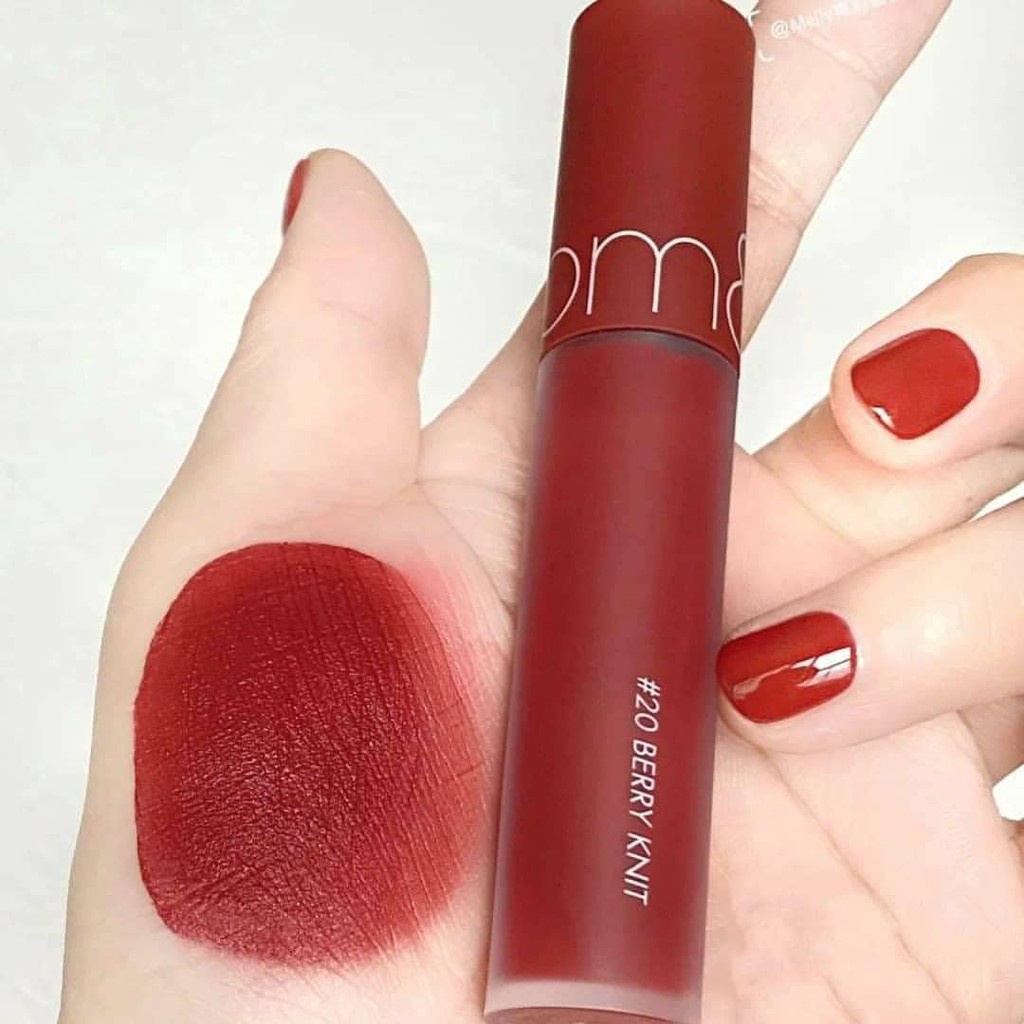 Son kem lì Hàn Quốc Romand LIPTINT VELVET màu #20 Berry Kint  đỏ đất