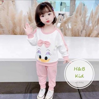 Set bộ vịt cotton dài tay cho bé gái