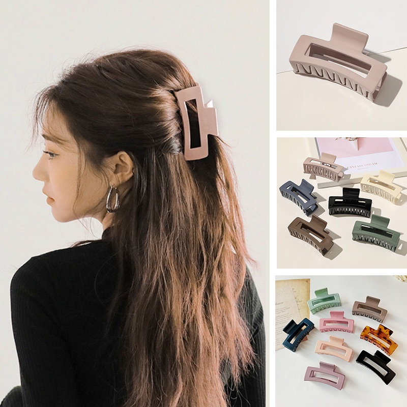 Kẹp tóc hàm cá mập acrylic đơn giản thời trang Hàn Quốc tùy chọn màu sắc dành cho nữ