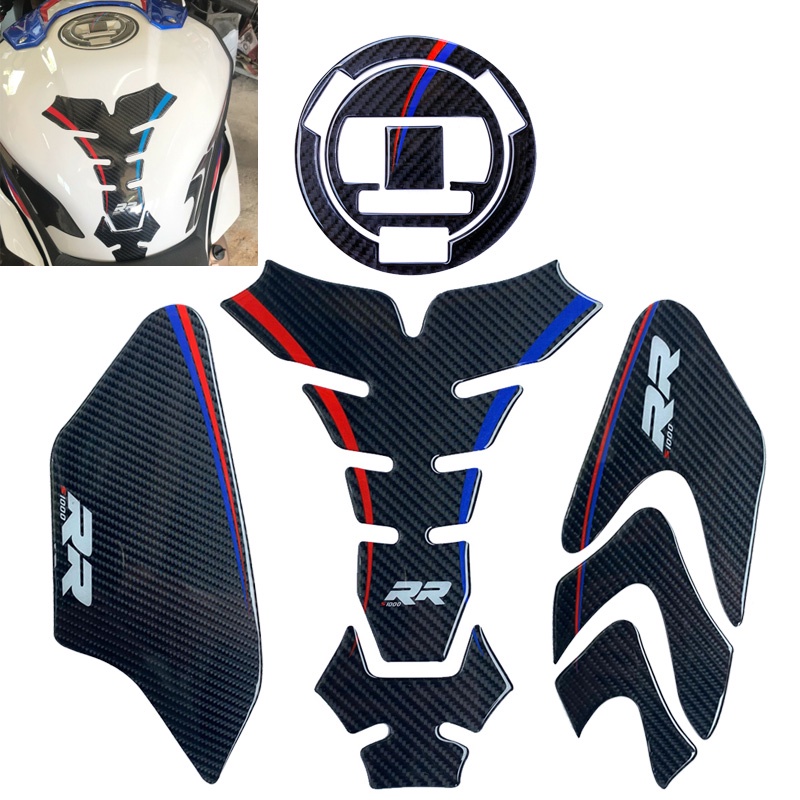 Hình dán bình xăng cho BMW S1000RR Miếng đệm bình xăng bằng sợi carbon 5D bảo vệ bình xăng xe máy