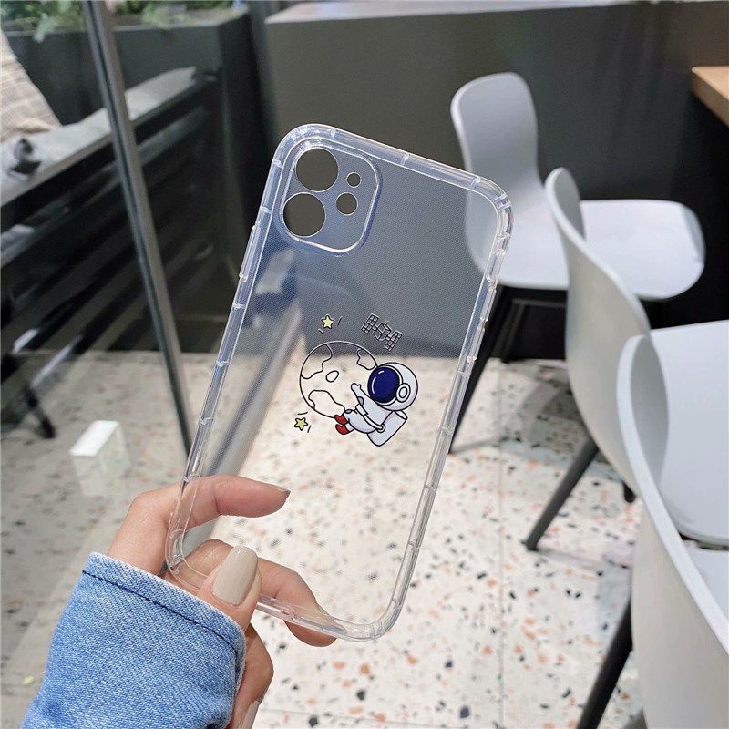 Ốp điện thoại mềm hình phi hành gia mini thích hợp cho iPhone 13/ 12 pro max 8plus xsmax 11 7plus X/ XR/ 13Pro/ 12mini