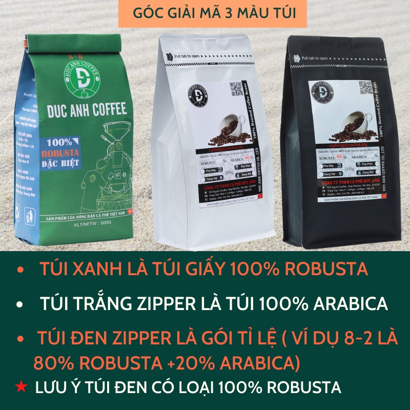 (Top bán Chạy) 1kg Cà Phê Robusta Rang Mộc Nguyên Chất Chọn Lọc D COFFEE Đậm Vị, Cafein Cao, Hậu Ngọt, Cà Phê Đức Anh