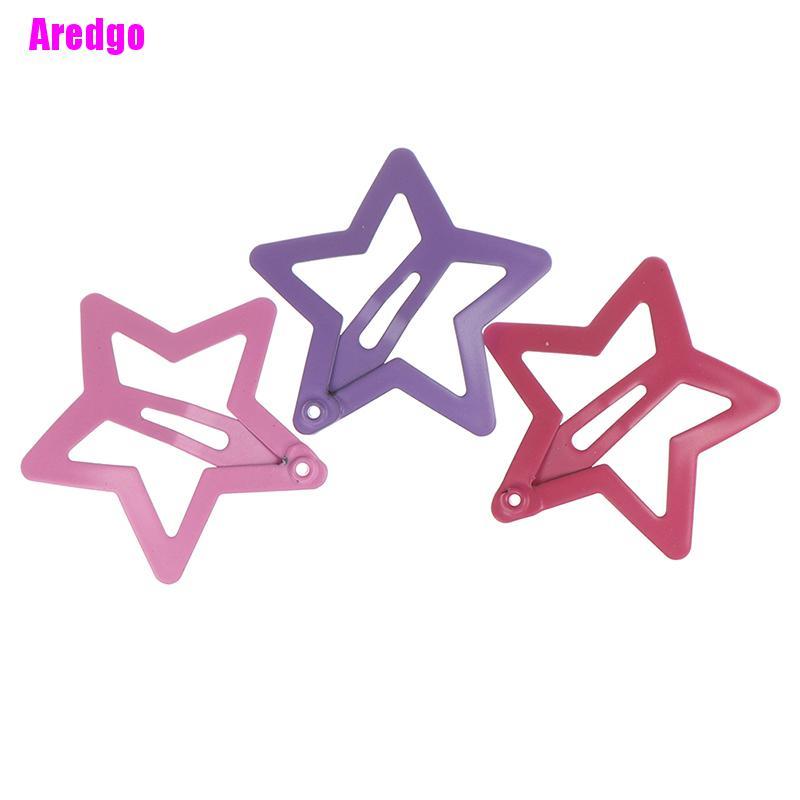 [Hàng mới về] Set 6 kẹp tóc kim loại hình ngôi sao dễ thương cho bé gái