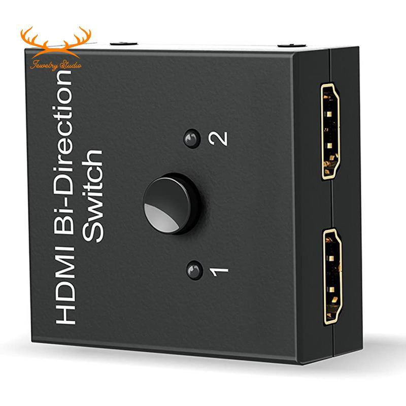 HDMI Splitter, HDMI Switch Bidirectional 2 Input to 1 Output or 1 in to 2 Out, 1080P Passthrough HDMI Switcher