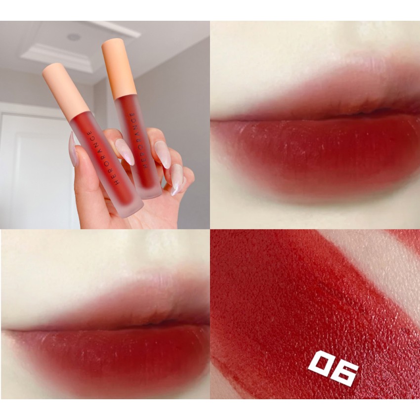 Son nội địa trung Herorange Lip Glaze chất kem lì siêu xinh mềm và mịn môi HOSM1 | Thế Giới Skin Care