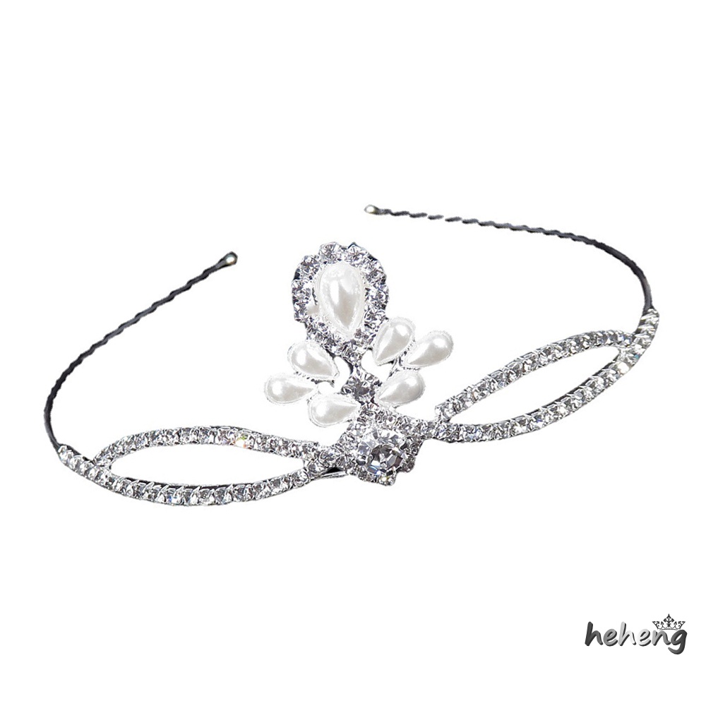 Băng Đô Cài Tóc Hình Vương Miện Đính Ngọc Trai Không Gây Dị Ứng Chống Trượt Thời Trang Cho Phù Dâu