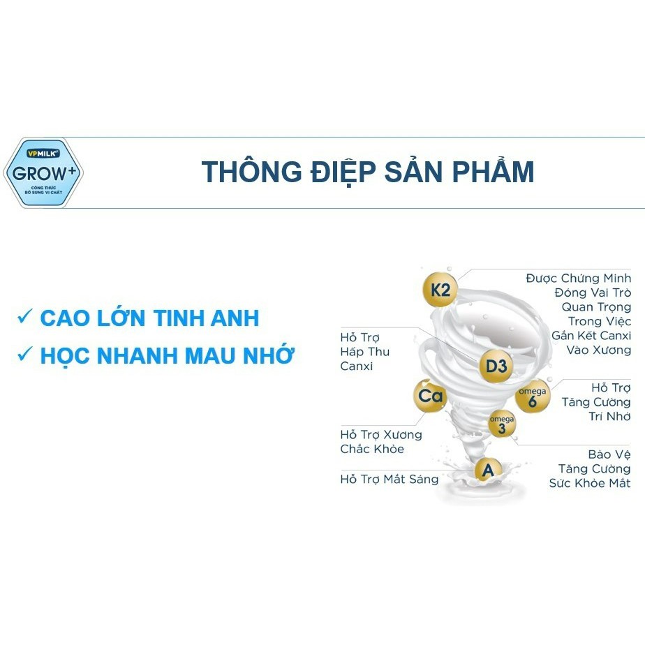 Sữa Tiệt Trùng VPMilk Grow+ Vị Dâu, Vị Chuối - Sữa Tươi Có Đường Hộp Giấy Uống Liền 180ml