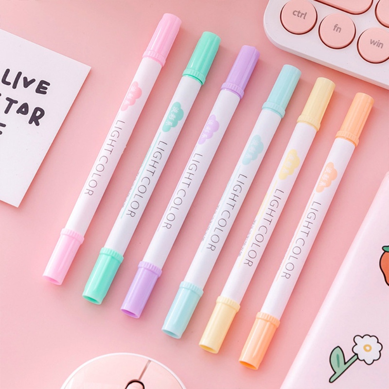 Bút đánh dấu hai đầu 6 màu huỳnh quang