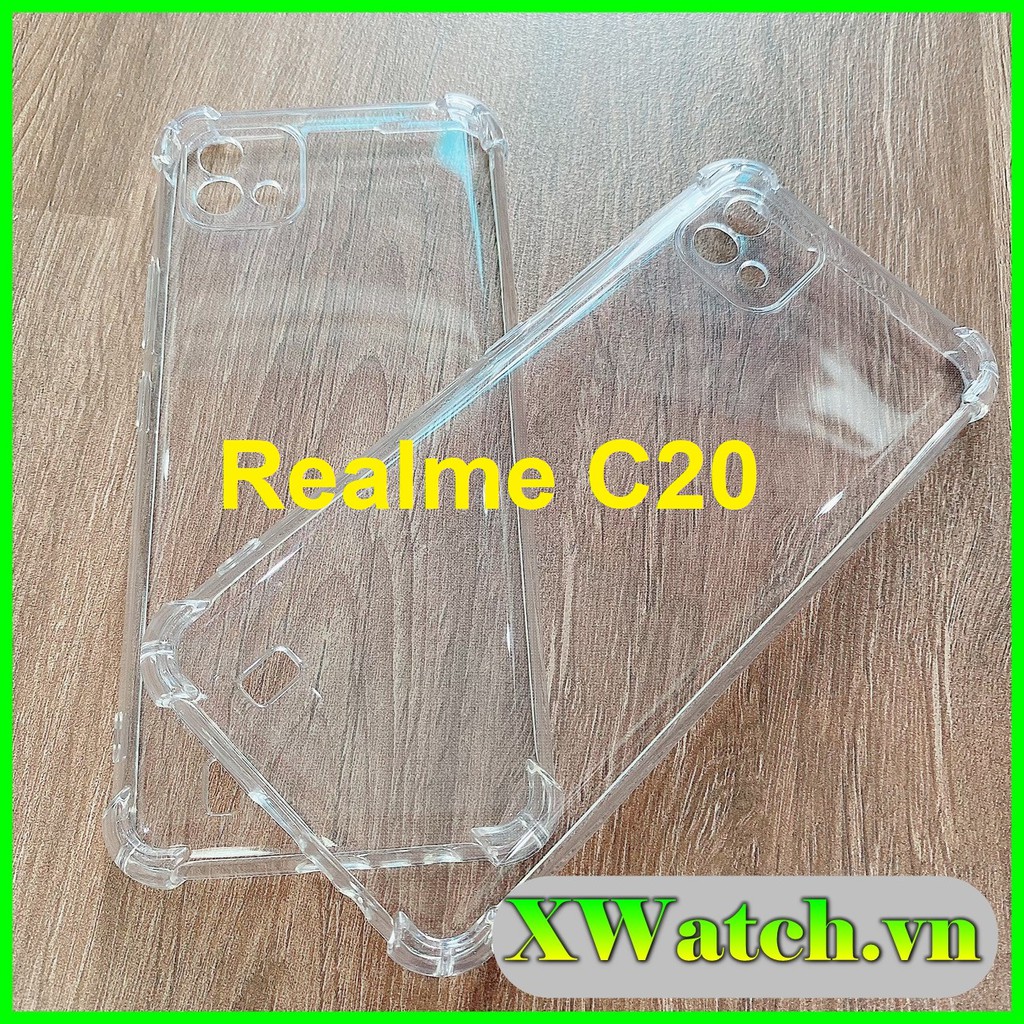 Ốp lưng chống va đập Realme C20 Realme 8 8 pro Realme Q3 Q3 pro Realme GT Neo bảo vệ 4 góc silicon trong suốt