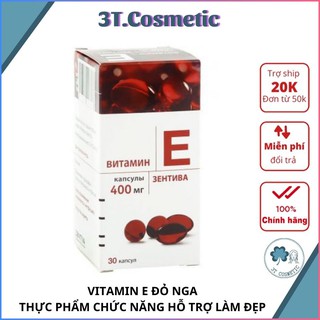 Vitamin E đỏ, viên uống đẹp da vitamin đỏ Nga, hàm lượng 400mg