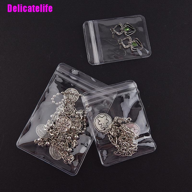 Set 20 túi zip PVC trong suốt hai mặt 26 dây đựng trang sức tiện dụng