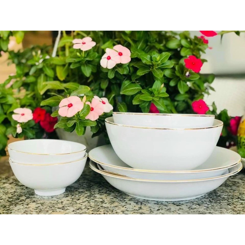 👍🧸 BỘ 6 MÓN TÔ CHÉN DĨA CAO CẤP MINH LONG 👍👍