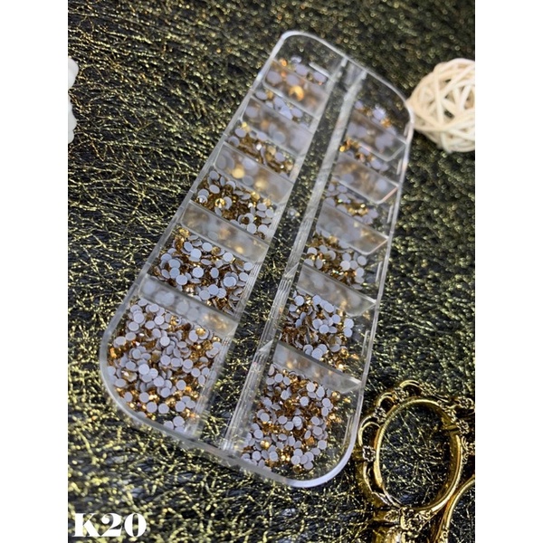 Khay đá chân keo, lưới mix size màu trà siêu sáng, không bong chân