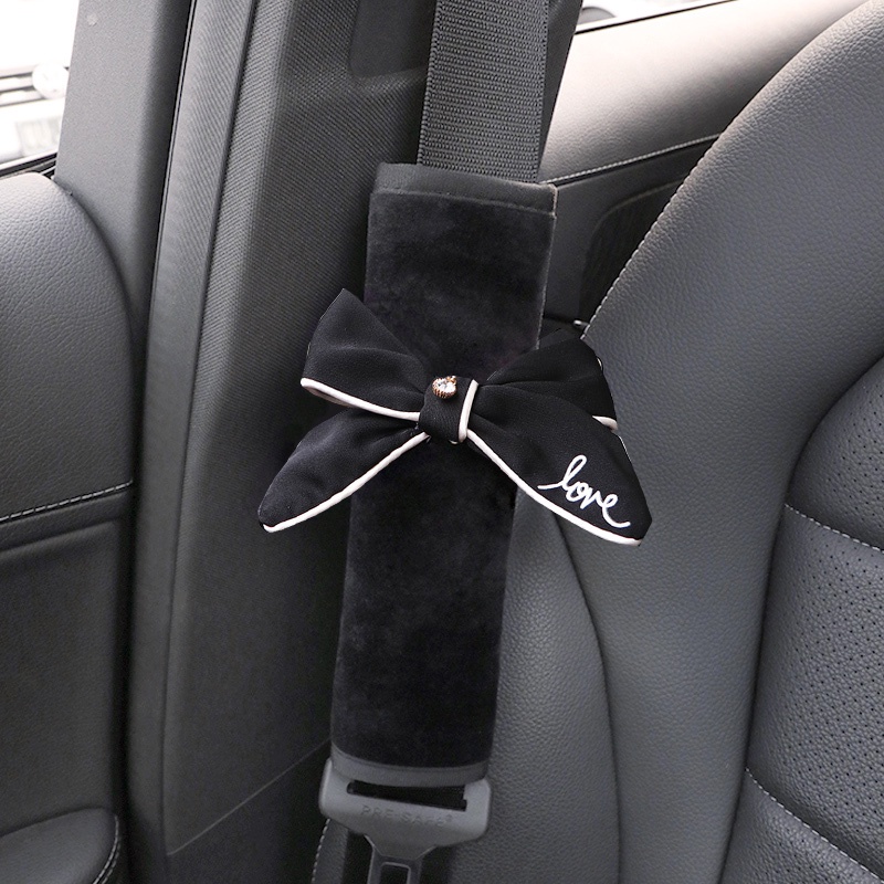 1 Đệm Bọc Dây Thắt An Toàn Xe Hơi Đính Nơ Bằng Vải Bông Mềm Mại Thông Dụng