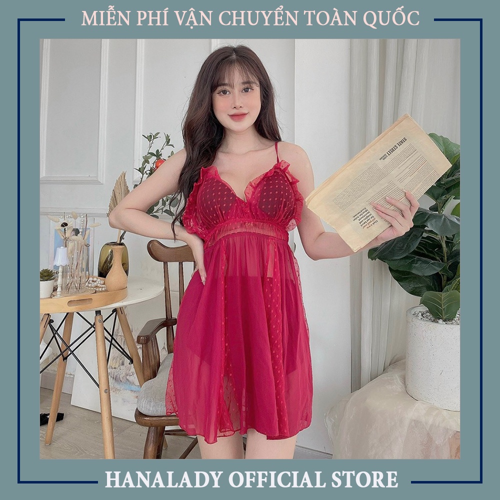 Váy ngủ gợi cảm siêu mỏng - Đầm ngủ voan lụa kèm quần gợi cảm xuyên thấu V481
