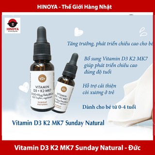 Vitamin D3 K2 MK7 Sunday Natural - Đức