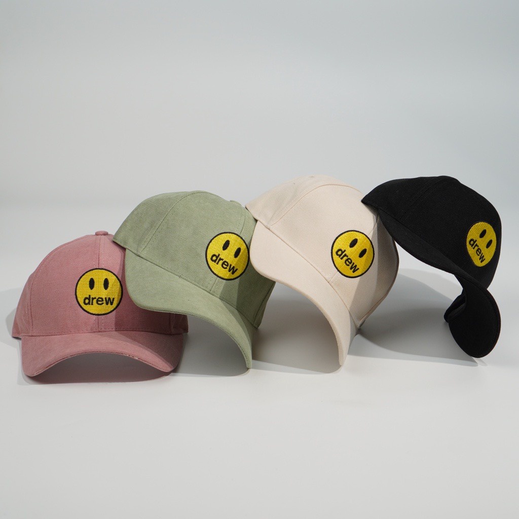 Mũ lưỡi trai Nón kết thêu hình mặt DREW chất nỉ cao cấp phong cách unisex nam nữ-BALOHA