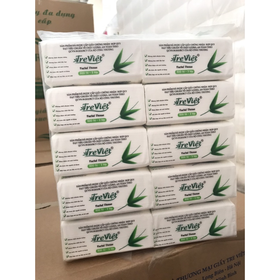 Khăn lụa rút Tre Việt 300 tờ/3 lớp