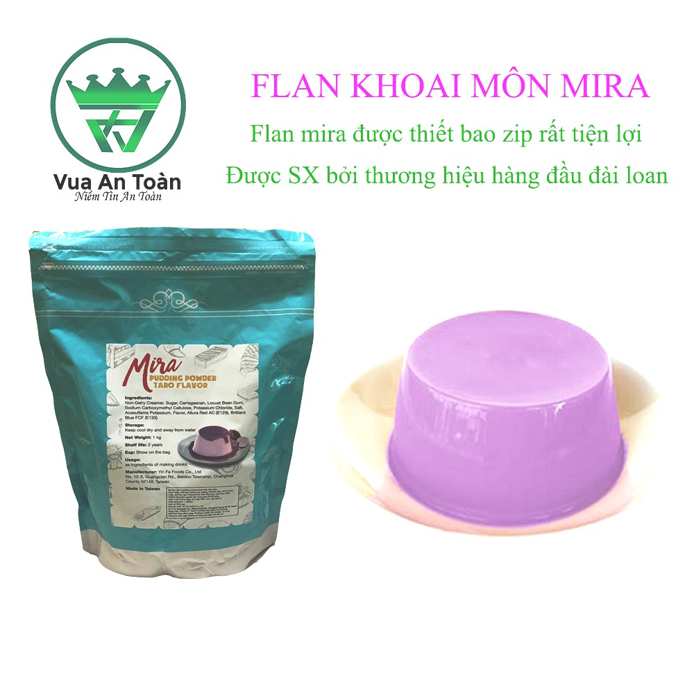 Bột Làm Bánh Flan Mira Pudding Hương Khoai Môn 1kg Làm Topping Trà Sữa