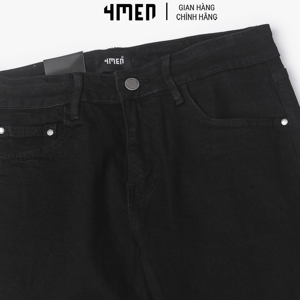 Quần jeans nam slimfit trơn basic 4MEN QJ062 vải denim mềm mại, co giãn thoải mái, phong cách trẻ trung, hiện đại