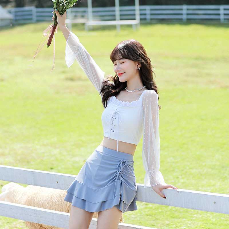 Swimsuit female 2021 new fashion ins super fairy split skirt style hot spring conservative student fairy fan swimwear | BigBuy360 - bigbuy360.vn