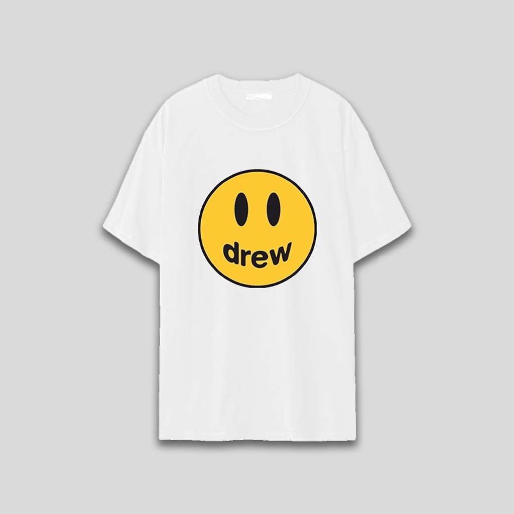 Áo Phông DREW MẶT CƯỜI Tay Ngắn Nam Nữ Hot Trend