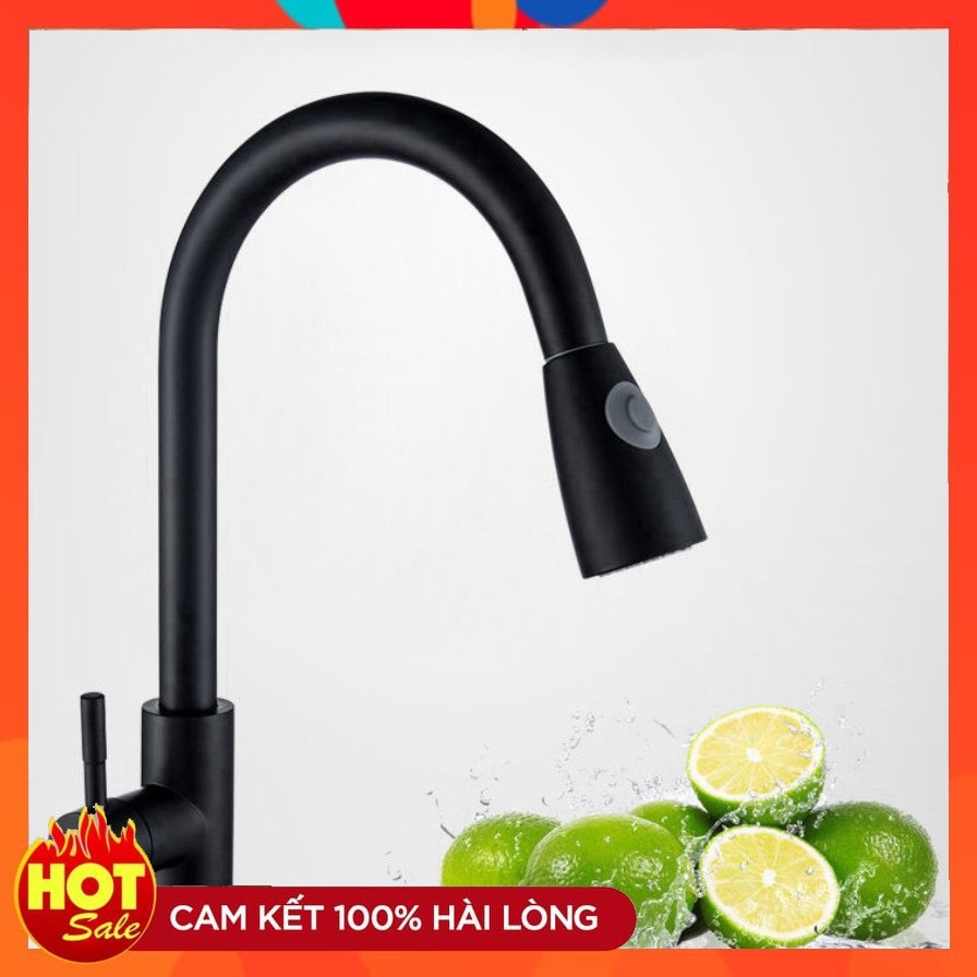 Vòi rửa bát nóng lạnh inox 304 cao cấp SKYLER VRB25 dây rút tại vòi tiện dụng - tặng dây cấp inox