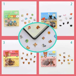 HCM - Sticker nhựa 80 miếng gấu Rilakkuma mèo đen trang trí sổ tay ốp điện thoại laptop