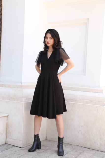 Đầm dự tiệc dạ hội đi chơi midnight muse  dress  thiết kế xẻ thêm một tà caocaobycaochen 2 màu đen trắng có bigsize
