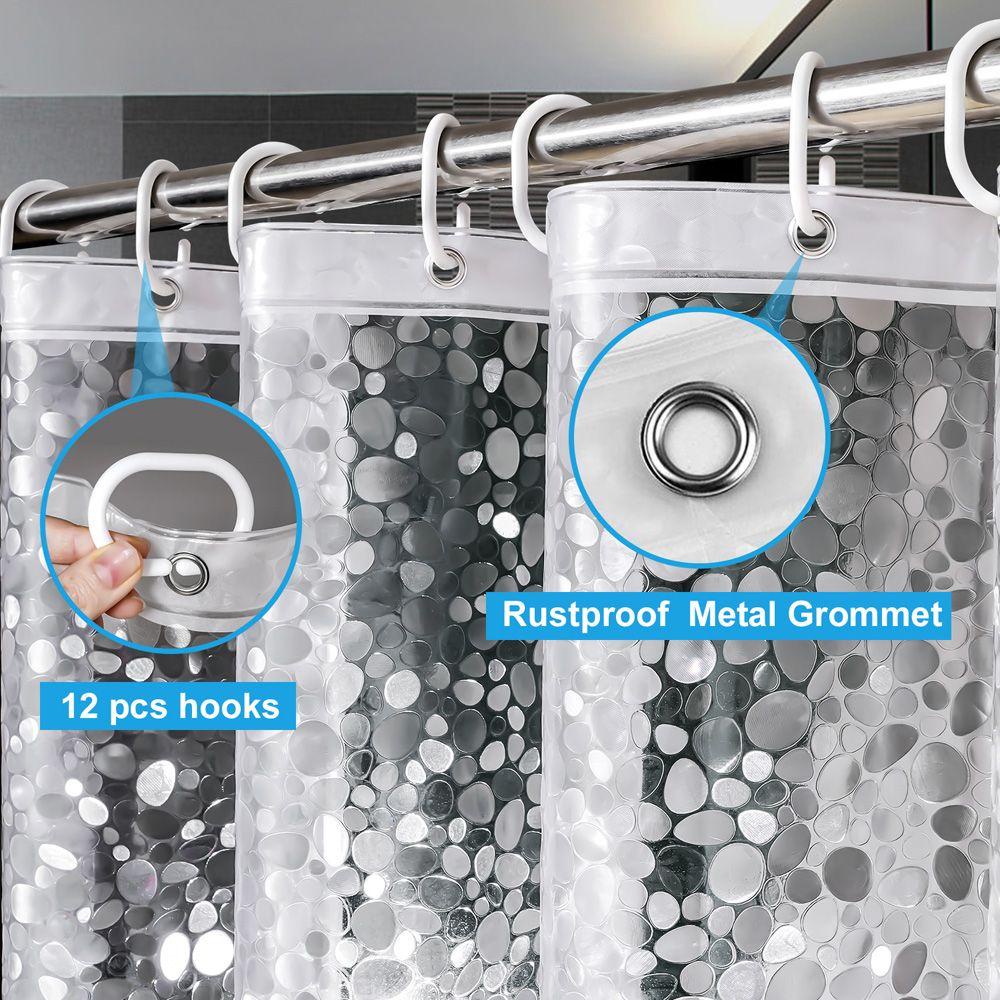 Rèm Cửa Nhà Tắm 180 / 200cm Chống Nấm Mốc Chống Thấm Nước Kèm Móc Tiện Dụng