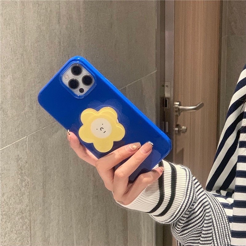 Ốp Điện Thoại Xanh Kèm Chống Hoa - CAS2232