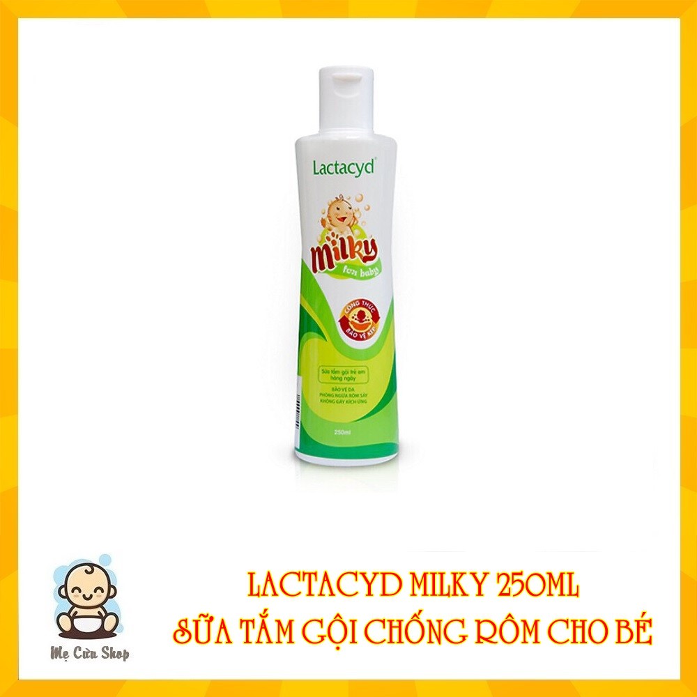 SỮA TẮM GỘI CHỐNG RÔM SẨY LACTACYD MILKY 250ml