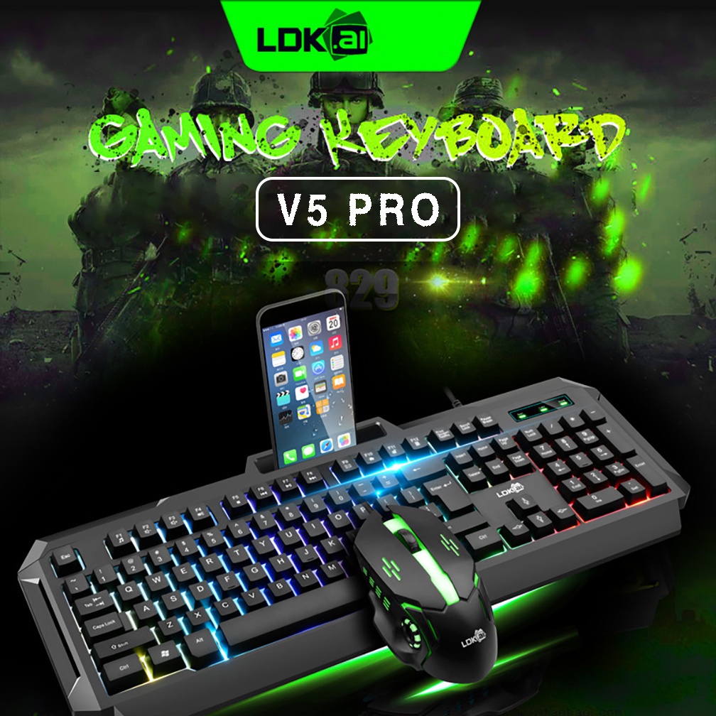 Bàn phím máy tính gaming YINDIAO R290 có dây đèn led RGB thiết kế công thái học phù hợp chơi game và làm việc văn phòng
